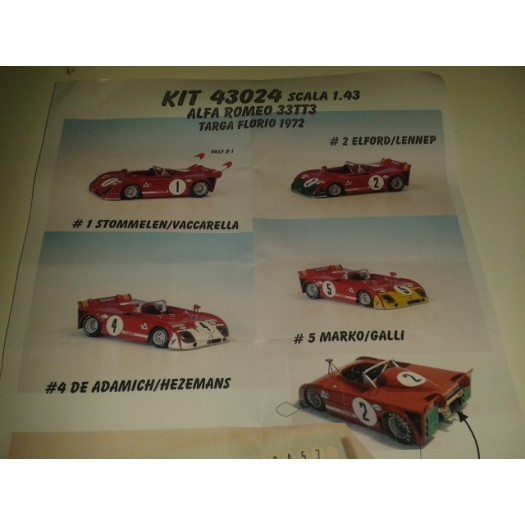 Kit Alfa Romeo 33 TT 3 Targa Florio 1972 ( 4 versioni - 4 versions ) - Resin Kit 1:43